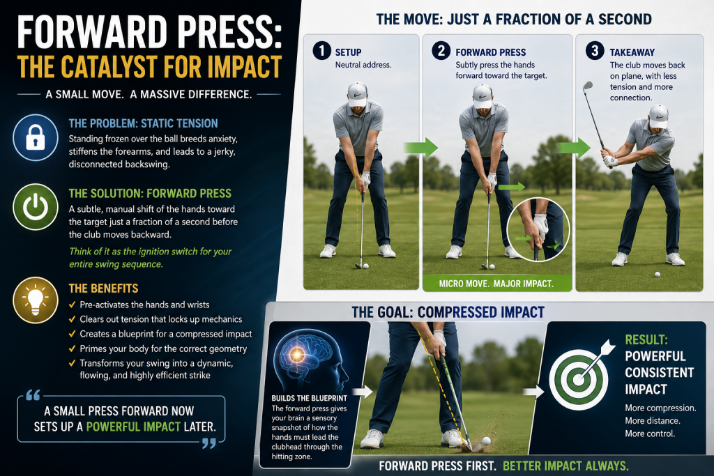 Forward Press: The Catalyst for Impact Forward press - shaft lean - the catalyst for impact playing a golf approach shot