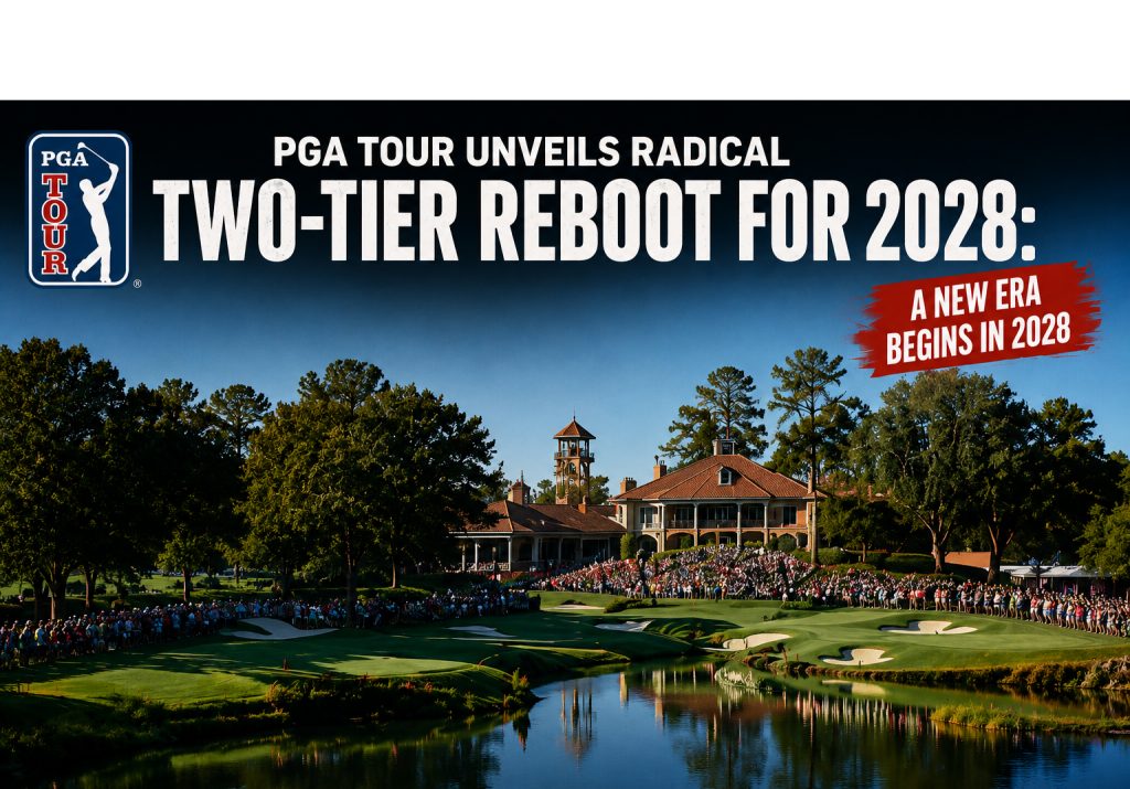 PGA TOUR UNVEILS RADICAL TWO-TIER REBOOT FOR 2028: MATCH PLAY PLAYOFFS, NO-CUT SCRAPPED, AND EAST LAKE LOSS