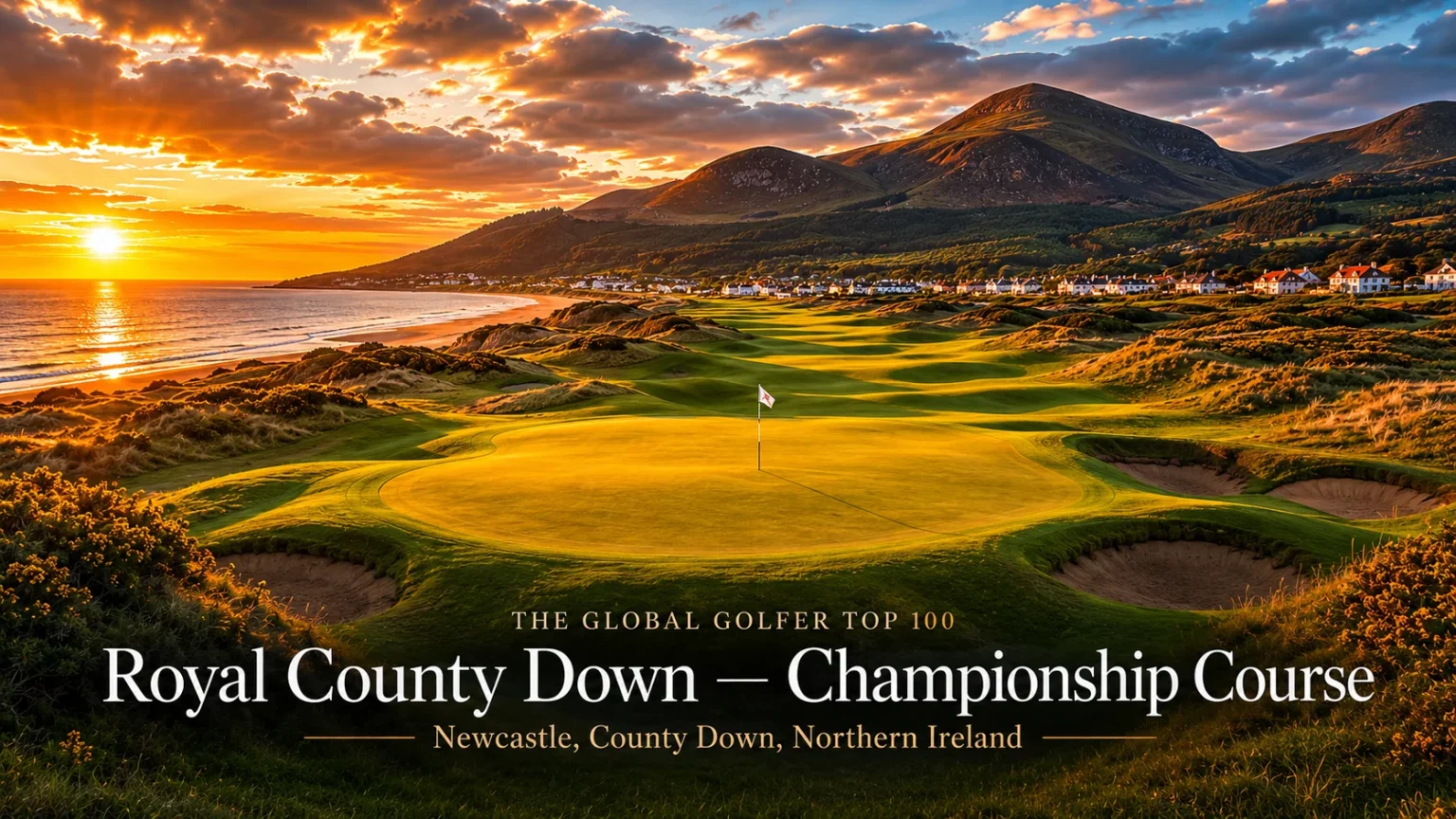 Royal County Down Golf Club beneath the Mourne Mountains in Newcastle, Northern Ireland