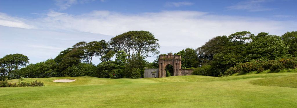 Boringdon Park Golf Club fairway and historic arch in Plymouth