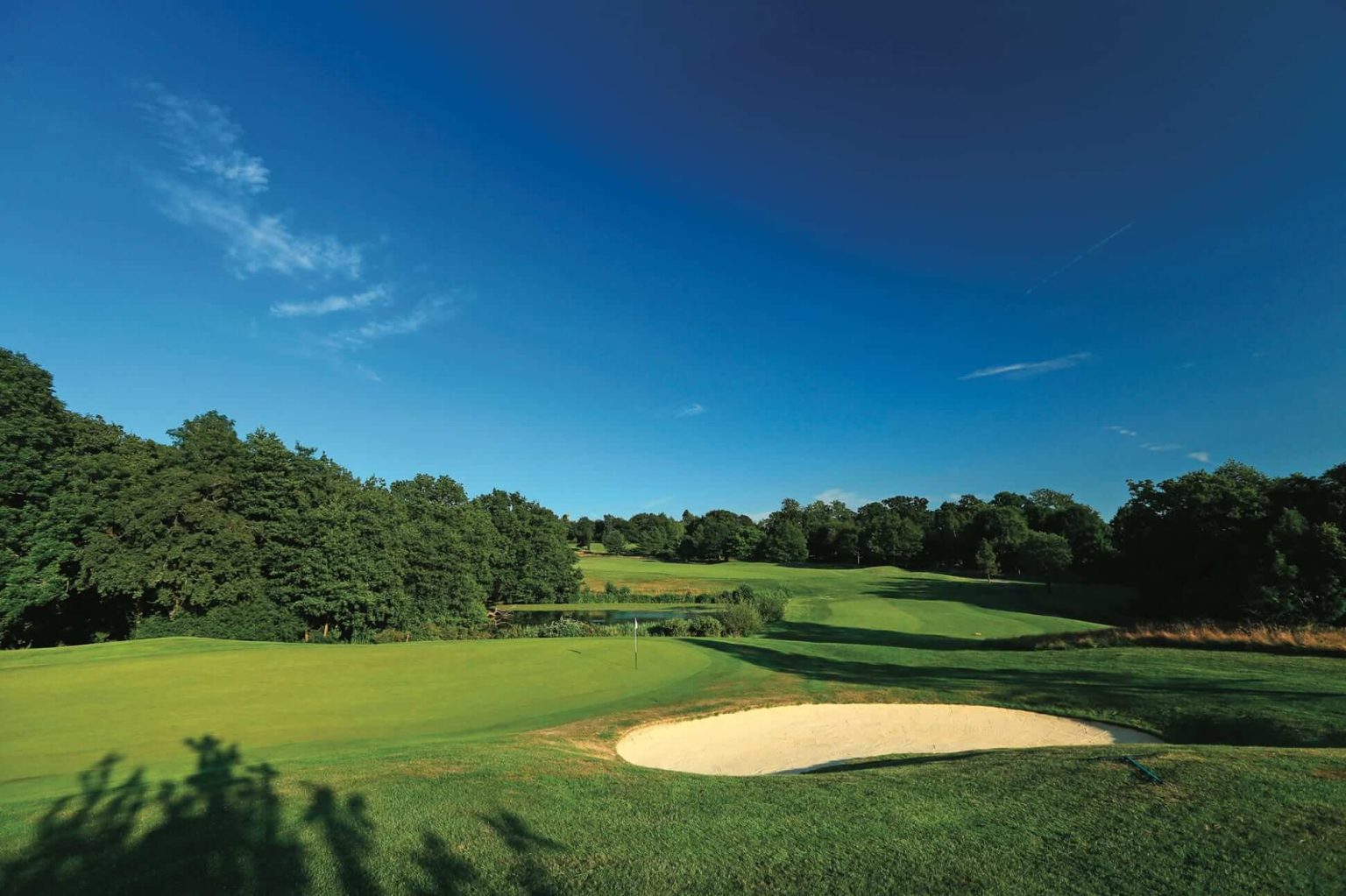 East Sussex National West Course through mature woodland near Uckfield