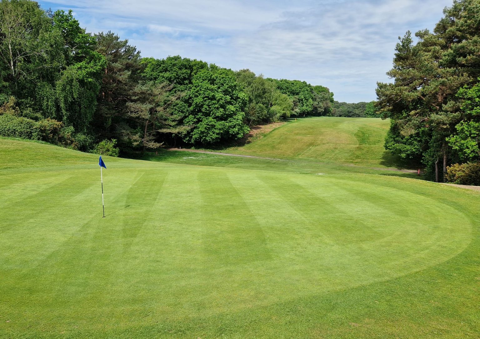 Queens Park Golf Course Bournemouth Queens Park Golf Course Bournemouth green and tree-lined parkland fairway