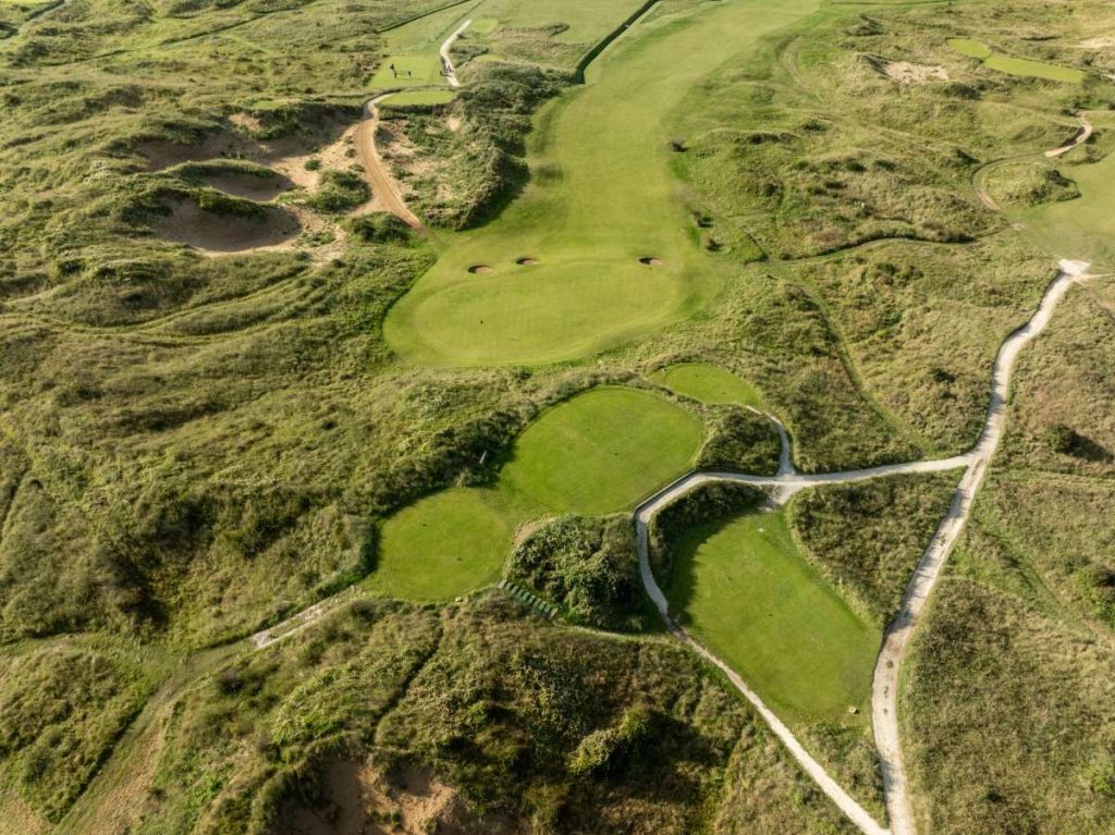Aerial golf view of Saunton East Course in North Devon